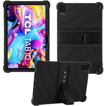 Etui + Szkło do TCL TAB 10 Gen2 8496G 10.36" 10.4 obudowa na tablet silikonowe Alogy Stand Case Czarny + Rysik Gratis