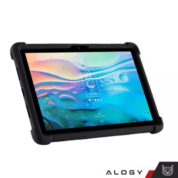 Etui + Szkło do TCL TAB 10 Gen2 8496G 10.36" 10.4 obudowa na tablet silikonowe Alogy Stand Case Czarny + Rysik Gratis