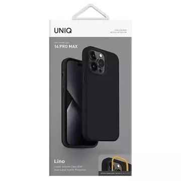 Etui UNIQ etui Lino do iPhone 14 Pro Max 6,7" czarny/midnidght black