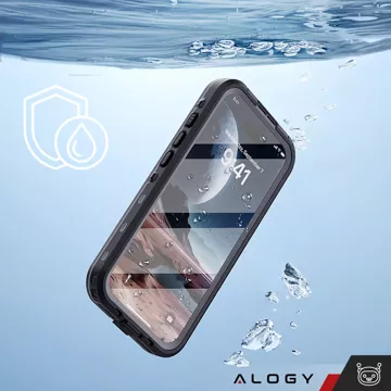 Etui Wodoodporne Alogy HydroArmor™ IP68 Case z przezroczystym tyłem Pancerna obudowa 360 do MagSafe do Apple iPhone 16 Plus