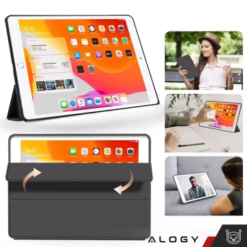 Etui do Apple iPad 10.2 9 gen 8/7 2021/2020/2019 Smart Pencil Case Alogy TPU obudowa na tablet Czarne