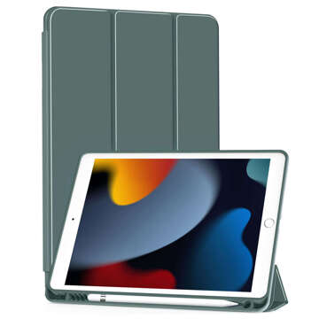 Etui do Apple iPad 10.2 9 gen 8/7 2021/2020/2019 Smart Pencil Case Alogy TPU obudowa na tablet Zielone + Szkło