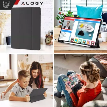 Etui do Apple iPad 10.2 9 gen 8/7 2021/2020/2019 Smart Pencil Case Alogy TPU obudowa na tablet z miejscem na rysik Czarne