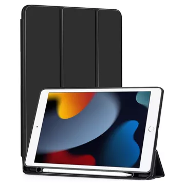 Etui do Apple iPad 10.2 9 gen 8/7 2021/2020/2019 Smart Pencil Case Alogy TPU obudowa na tablet z miejscem na rysik Czarne