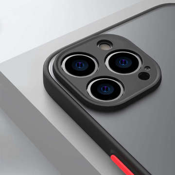Etui do Apple iPhone 13 Pro Max obudowa Alogy Hybrid Mag Case do MagSafe z ochroną aparatu matowe czarne + Ładowarka Qi