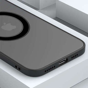 Etui do Apple iPhone 14 Pro obudowa Alogy Hybrid Mag Case do MagSafe z ochroną aparatu matowe czarne + Szkło