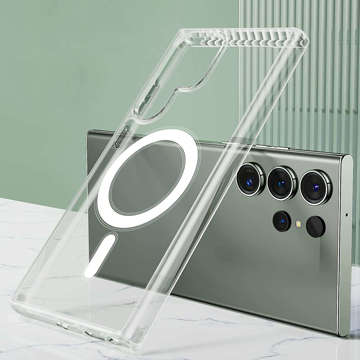 Etui do MagSafe Alogy Ring Mag Clear Case do ładowarek Qi do Samsung Galaxy S23 Ultra Przezroczysty