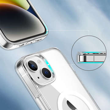 Etui do MagSafe Ultra Slim Mag Alogy do Qi do Apple iPhone 14 Plus Przezroczyste + 2x Szkło