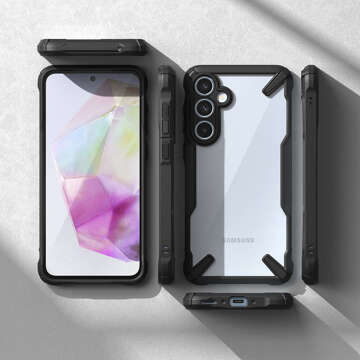 Etui do Samsung Galaxy A35 5G pancerne obudowa case plecki cover Ringke Fusion X Black + Szkło