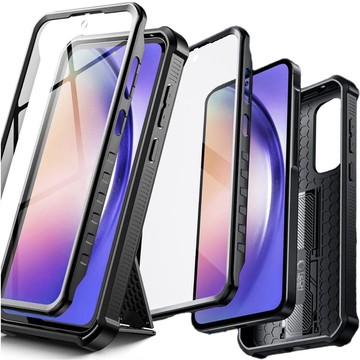 Etui do Samsung Galaxy A55 5G obudowa Kevlar Case Cover 360 z ochroną ekranu i aparatu Slide czarne