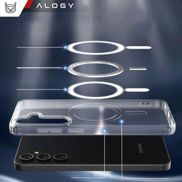 Etui do Samsung Galaxy S23 FE Plus Mag Safe Hybrid Case obudowa plecki Cover Anti-Shock Clear Alogy Przezroczyste + Szkło