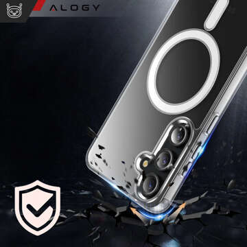 Etui do Samsung Galaxy S23 FE Plus Mag Safe Hybrid Case obudowa plecki Cover Anti-Shock Clear Alogy Przezroczyste + Szkło