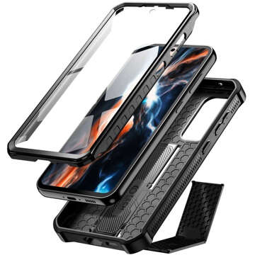 Etui do Samsung Galaxy S23 FE pancerne 360 case obudowa na telefon ochrona ekranu czarne