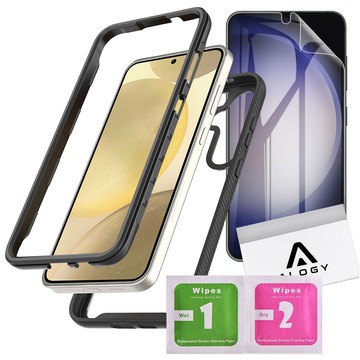 Etui do Samsung Galaxy S24+ Plus pancerne obudowa + folia na ekran hydrożelowa Case 360 Defense Pro czarne