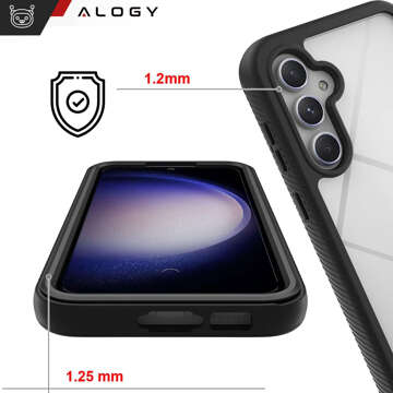 Etui do Samsung Galaxy S24+ Plus pancerne obudowa + folia na ekran hydrożelowa Case 360 Defense Pro czarne