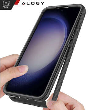 Etui do Samsung Galaxy S24+ Plus pancerne obudowa + folia na ekran hydrożelowa Case 360 Defense Pro czarne