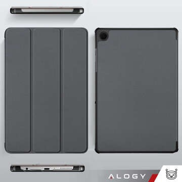 Etui do Samsung Galaxy Tab A9+ Plus 2023 11" (X210/X215/X216) obudowa z klapką na tablet Slim Case Alogy Szare + Szkło