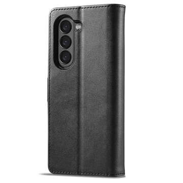 Etui do Samsung Galaxy Z Fold 5 obudowa portfel Case z klapką Skórzane Wallet Czarne