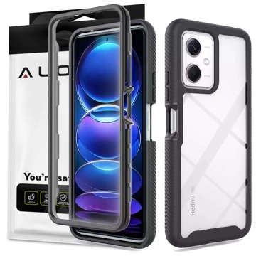 Etui do Xiaomi Redmi Note 12 5G / Poco X5 pancerne obudowa + folia na ekran hydrożelowa Case 360 Defense Pro czarne