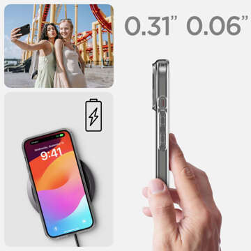 Etui do iPhone 15 Plus Spigen Liquid Crystal Case obudowa ochronna na telefon przezroczyste Clear + Szkło