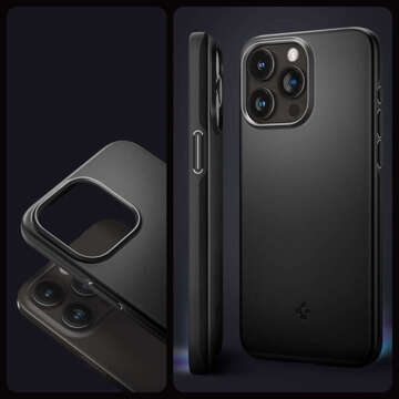 Etui do iPhone 15 Pro Spigen Tin Fit Case plecki ochronne na telefon Black + Szkło