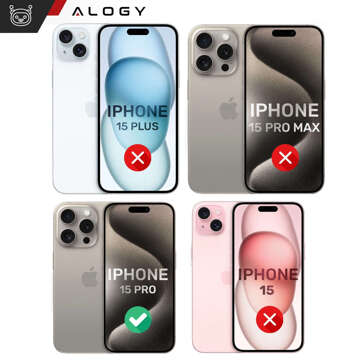 Etui do iPhone 15 Pro obudowa Case silikonowe przezroczyste ochrona aparatu osłona obiektywów Alogy Slim