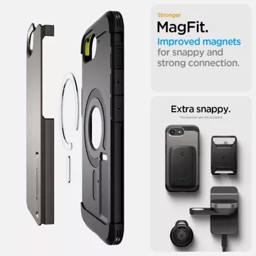 Etui do iPhone 16E Spigen Tough Armor Mag MagSafe Gunmetal