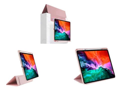 Etui magnetyczne 2w1 Alogy Magnetic Pencil Case do Apple iPad Air 4 2020 / 5 2022 Różowe + Szkło