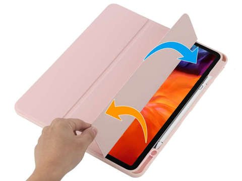 Etui magnetyczne 2w1 Alogy Magnetic Pencil Case do Apple iPad Air 4 2020 / 5 2022 Różowe + Szkło