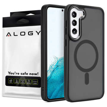 Etui matowe do Mag Safe Alogy Ring Mag Clear Case do ładowarek Qi do Samsung Galaxy S23 Czarne