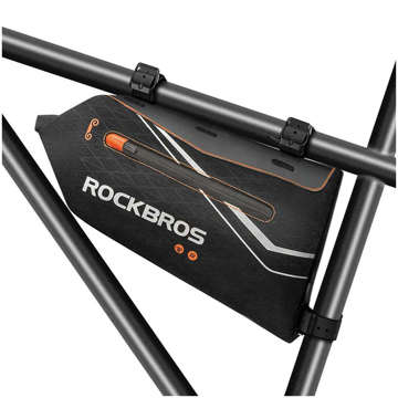 Etui na rower wodoodporne RockBros Waterproof Bicycle Front Frame Bag torba na rower pod ramę roweru 3.5L Czarna