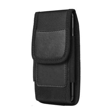 Etui na telefon Alogy torba na pasek do telefonu z karabińczykiem i miejscem na kartę XL 6.8 Black