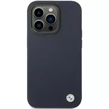 Etui na telefon BMW BMHCP14LSILNA do Apple iPhone 14 Pro 6,1" granatowy/navy Silicone Metal Logo