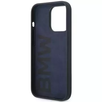 Etui na telefon BMW BMHCP14LSILNA do Apple iPhone 14 Pro 6,1" granatowy/navy Silicone Metal Logo