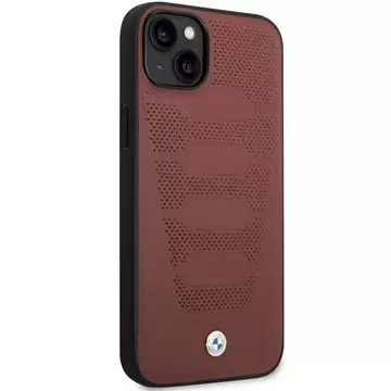 Etui na telefon BMW BMHCP14S22RPSR do Apple iPhone 14 6,1" burgundowy/burgundy Leather Seats Pattern