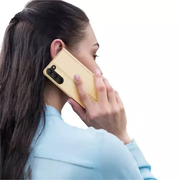 Etui na telefon Dux Ducis Skin Pro do Samsung Galaxy S23 pokrowiec z klapką portfel na kartę podstawka złote