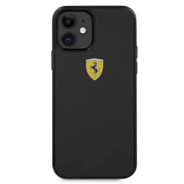 Etui na telefon Ferrari iPhone 12 mini 5,4" czarny/black hardcase On Track Real Carbon