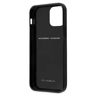 Etui na telefon Ferrari iPhone 12 mini 5,4" czarny/black hardcase On Track Real Carbon