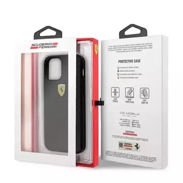 Etui na telefon Ferrari iPhone 12 mini 5,4" czarny/black hardcase On Track Real Carbon