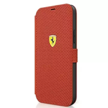 Etui na telefon Ferrari iPhone 12 mini 5,4" czerwony/red book On Track Perforated 