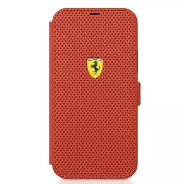 Etui na telefon Ferrari iPhone 12 mini 5,4" czerwony/red book On Track Perforated 