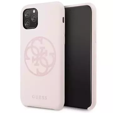 Etui na telefon Guess do iPhone 11 Pro light pink/jasnoróżowy hard case Silicone 4G Tone On Tone