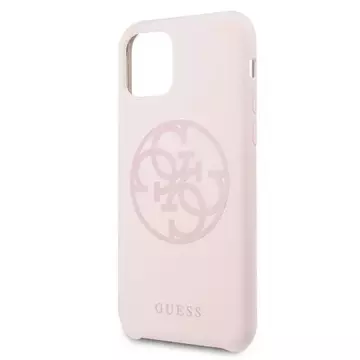 Etui na telefon Guess do iPhone 11 Pro light pink/jasnoróżowy hard case Silicone 4G Tone On Tone