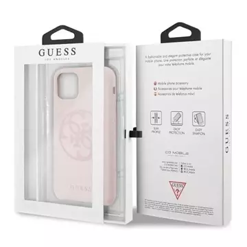 Etui na telefon Guess do iPhone 11 Pro light pink/jasnoróżowy hard case Silicone 4G Tone On Tone