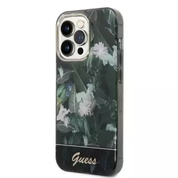 Etui na telefon Guess do iPhone 14 Pro 6,1" zielony/green hardcase Jungle Collection
