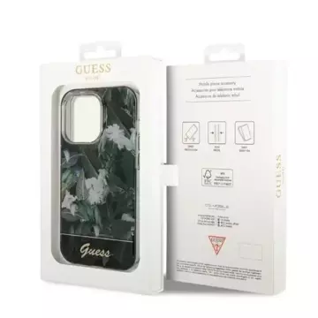 Etui na telefon Guess do iPhone 14 Pro 6,1" zielony/green hardcase Jungle Collection