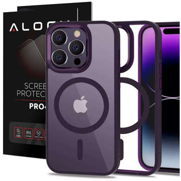 Etui na telefon Magmat MagSafe obudowa ochronna do iPhone 14 Pro Deep Purple/Clear + Szkło