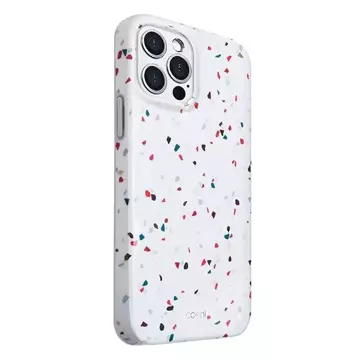 Etui na telefon UNIQ Coehl Terrazzo do iPhone 12/12 Pro biały/natural white