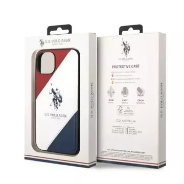 Etui na telefon US Polo Tricolor Embossed iPhone 14 Plus 6,7"  biały/white
