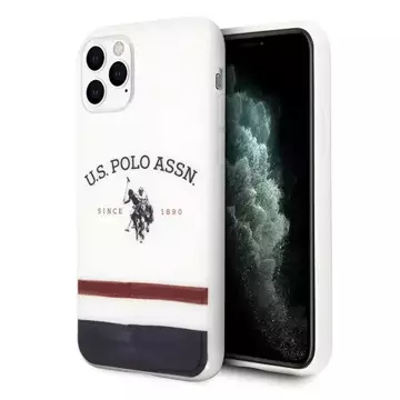 Etui na telefon US Polo Tricolor Pattern Collection iPhone 11 Pro biały/white